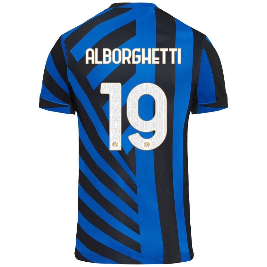 Niño Camiseta Lisa Alborghetti #19 Azul Negro 1ª Equipación 2024/25 La Camisa