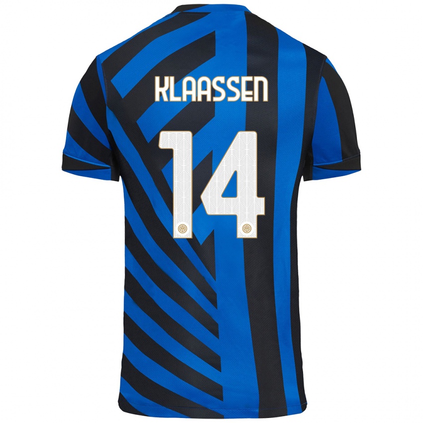 Niño Camiseta Davy Klaassen #14 Azul Negro 1ª Equipación 2024/25 La Camisa