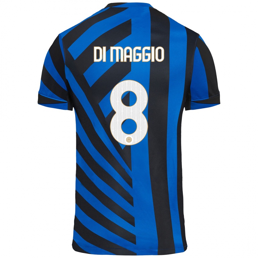 Niño Camiseta Luca Di Maggio #8 Azul Negro 1ª Equipación 2024/25 La Camisa