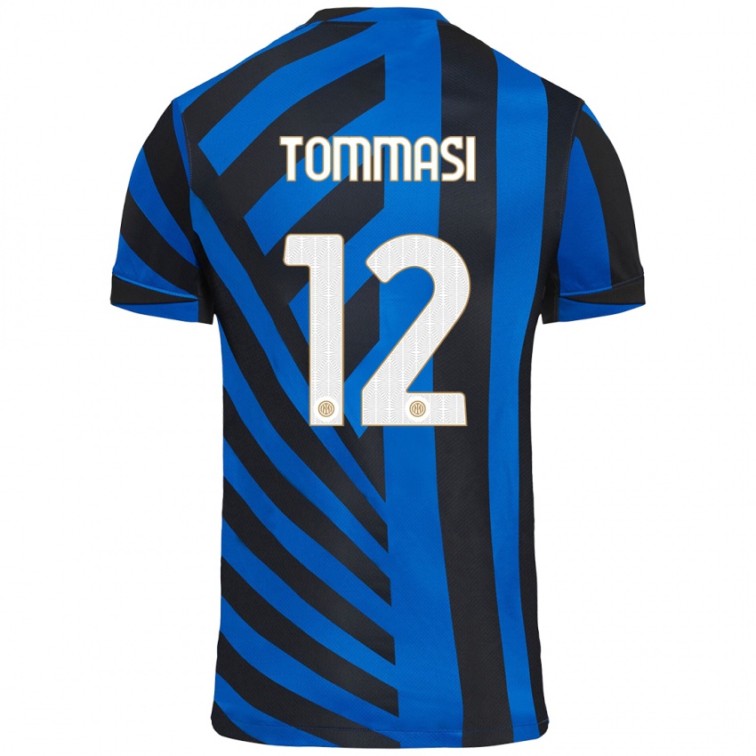 Niño Camiseta Francesco Tommasi #12 Azul Negro 1ª Equipación 2024/25 La Camisa