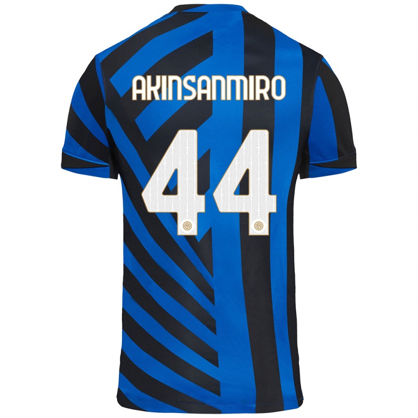 Niño Camiseta Ebenezer Akinsanmiro #44 Azul Negro 1ª Equipación 2024/25 La Camisa