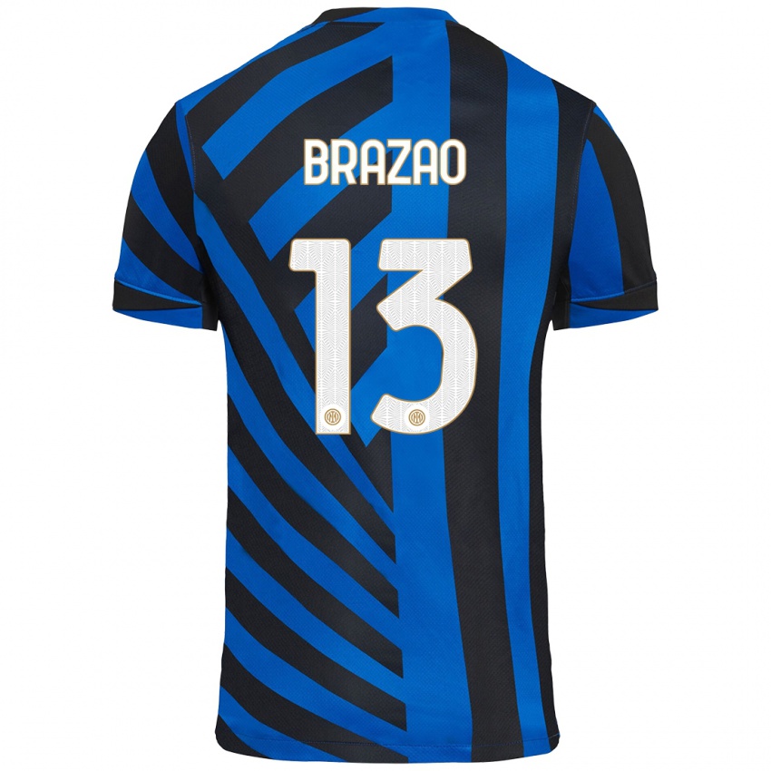 Niño Camiseta Gabriel Brazao #13 Azul Negro 1ª Equipación 2024/25 La Camisa