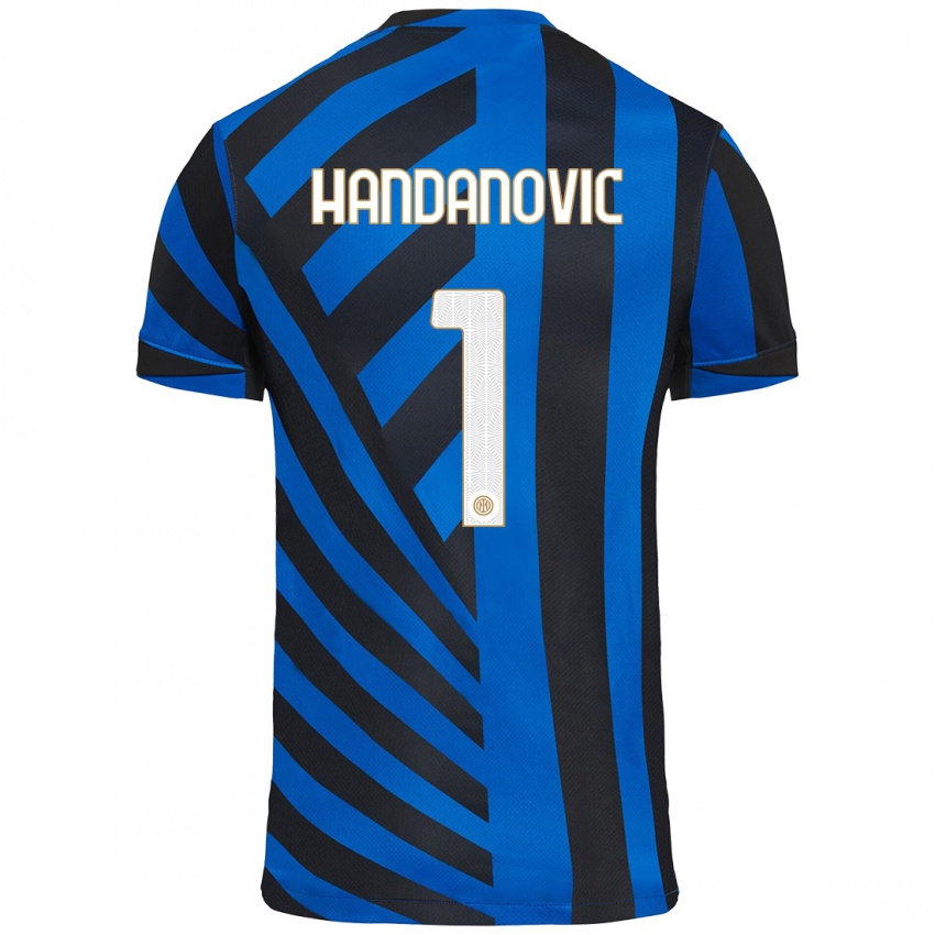 Niño Camiseta Samir Handanovic #1 Azul Negro 1ª Equipación 2024/25 La Camisa