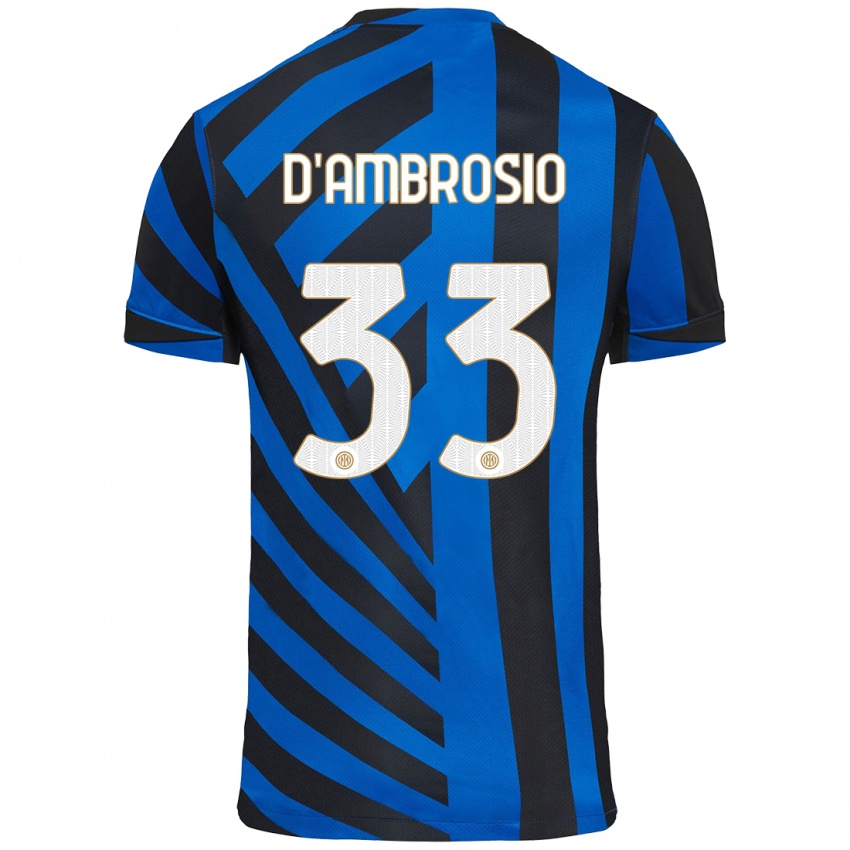 Niño Camiseta Danilo D'ambrosio #33 Azul Negro 1ª Equipación 2024/25 La Camisa