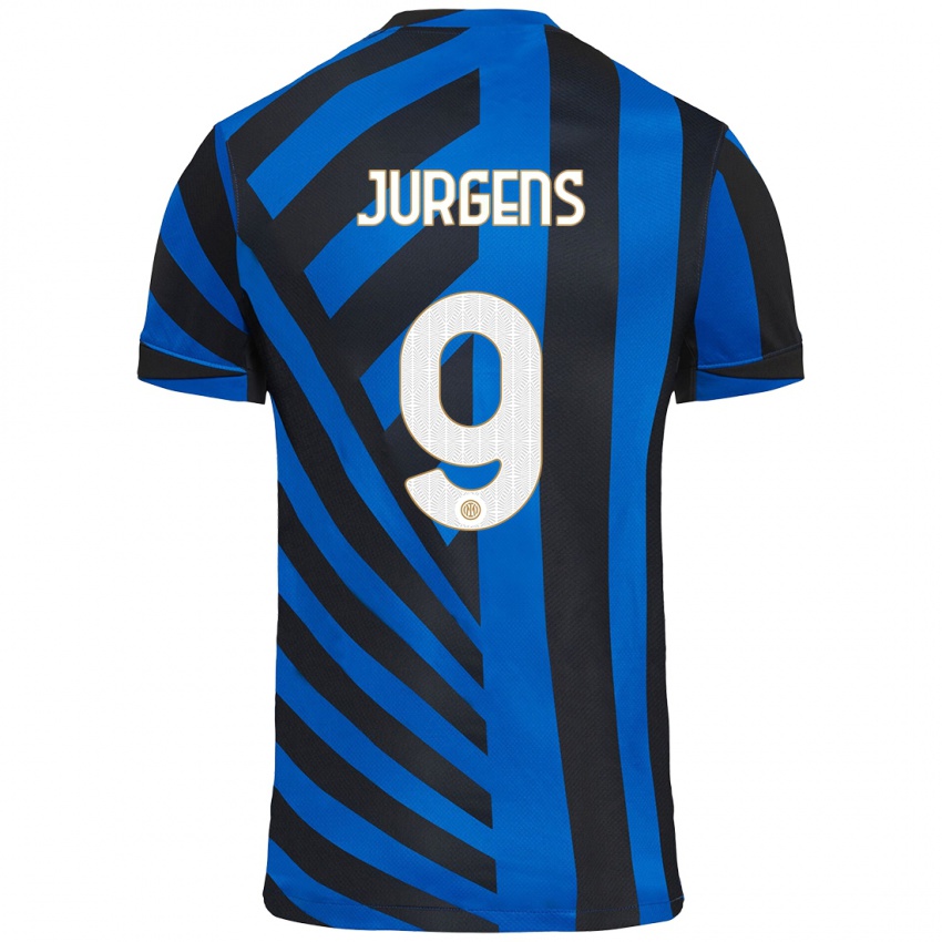 Niño Camiseta Oliver Jurgens #9 Azul Negro 1ª Equipación 2024/25 La Camisa