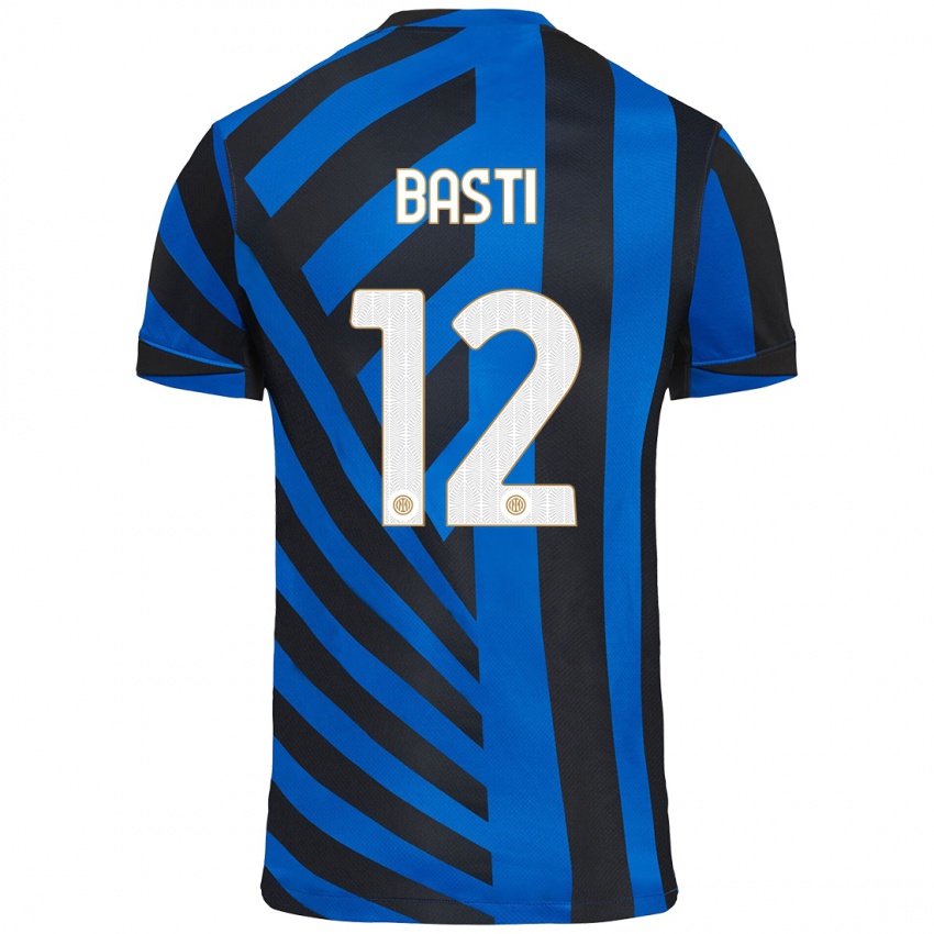 Niño Camiseta Matteo Basti #12 Azul Negro 1ª Equipación 2024/25 La Camisa