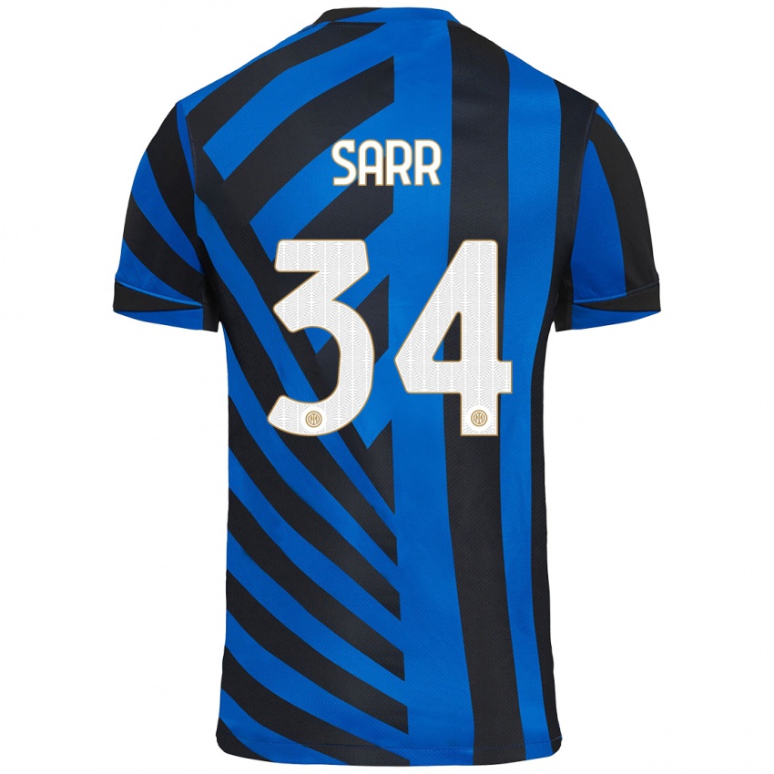 Niño Camiseta Amadou Sarr #34 Azul Negro 1ª Equipación 2024/25 La Camisa