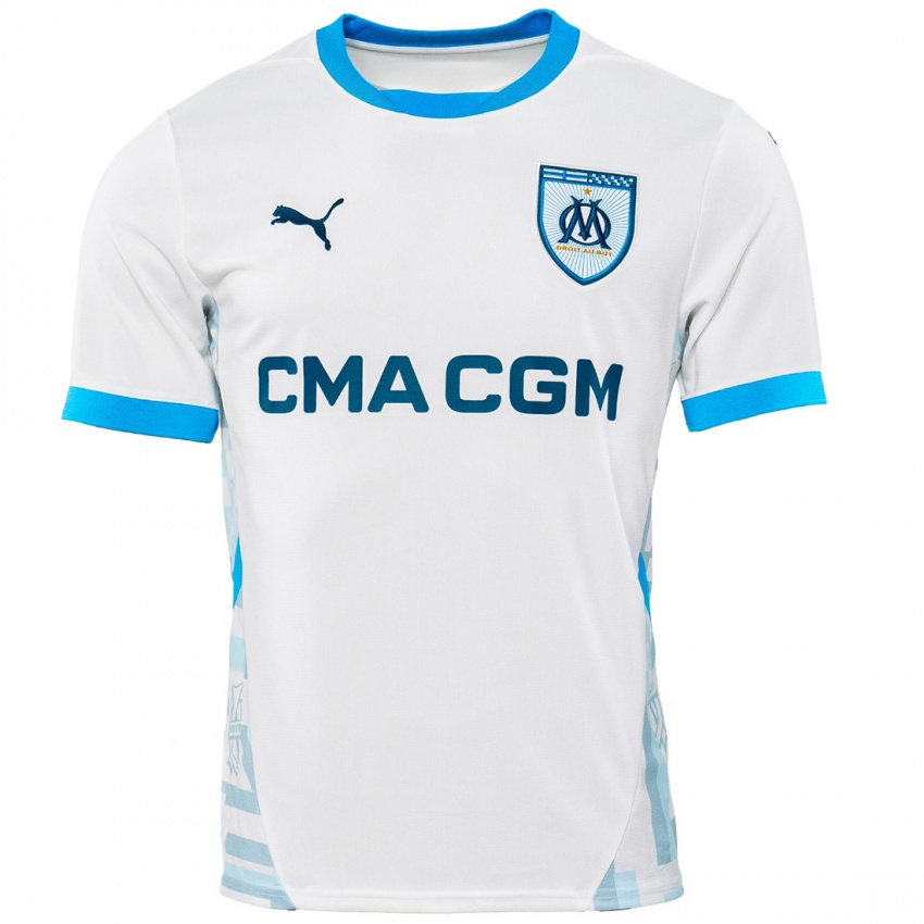 Niño Camiseta Bamo Meïté #18 Blanco Azul Cielo 1ª Equipación 2024/25 La Camisa