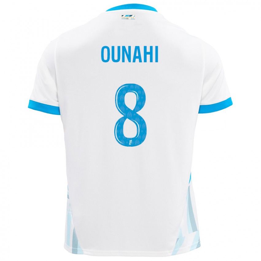 Niño Camiseta Azzedine Ounahi #8 Blanco Azul Cielo 1ª Equipación 2024/25 La Camisa