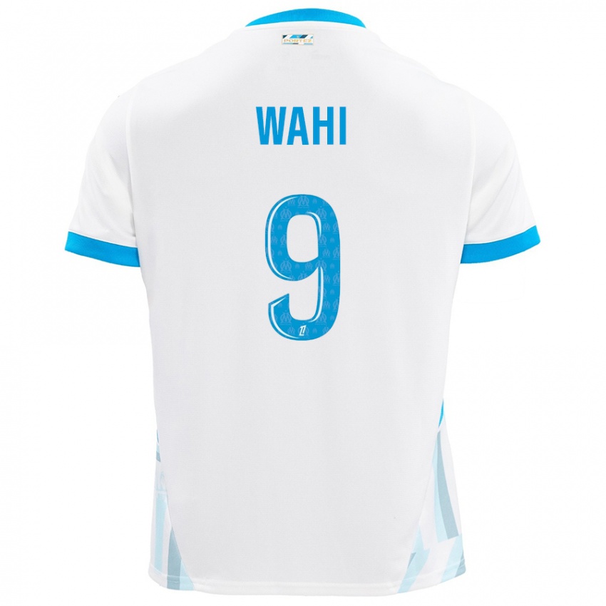 Niño Camiseta Elye Wahi #9 Blanco Azul Cielo 1ª Equipación 2024/25 La Camisa