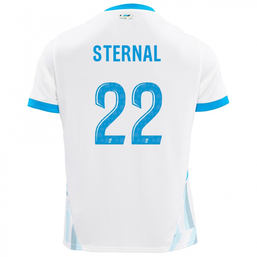 Niño Camiseta Enzo Sternal #22 Blanco Azul Cielo 1ª Equipación 2024/25 La Camisa