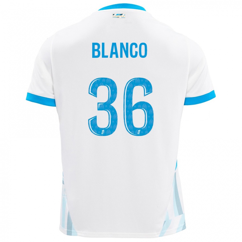 Niño Camiseta Ruben Blanco #36 Blanco Azul Cielo 1ª Equipación 2024/25 La Camisa