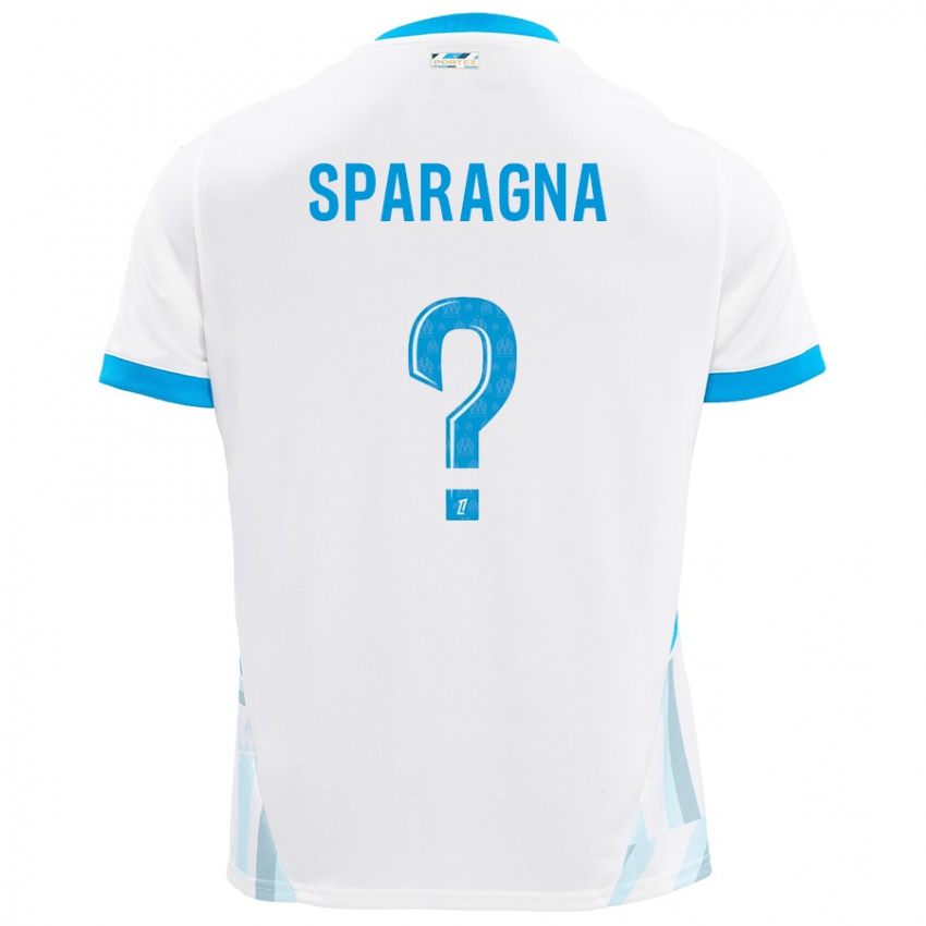 Niño Camiseta Stéphane Sparagna #0 Blanco Azul Cielo 1ª Equipación 2024/25 La Camisa