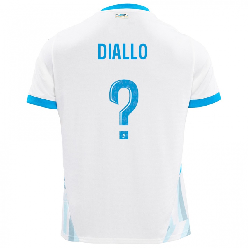 Niño Camiseta Mouhamed Diallo #0 Blanco Azul Cielo 1ª Equipación 2024/25 La Camisa