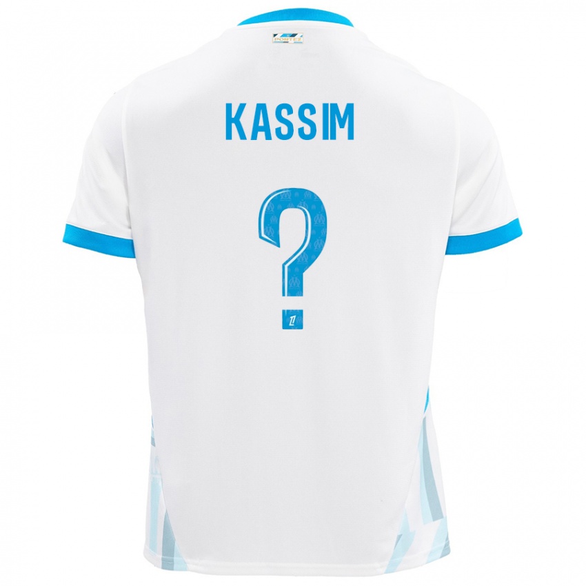 Niño Camiseta Kassim Abdallah #0 Blanco Azul Cielo 1ª Equipación 2024/25 La Camisa