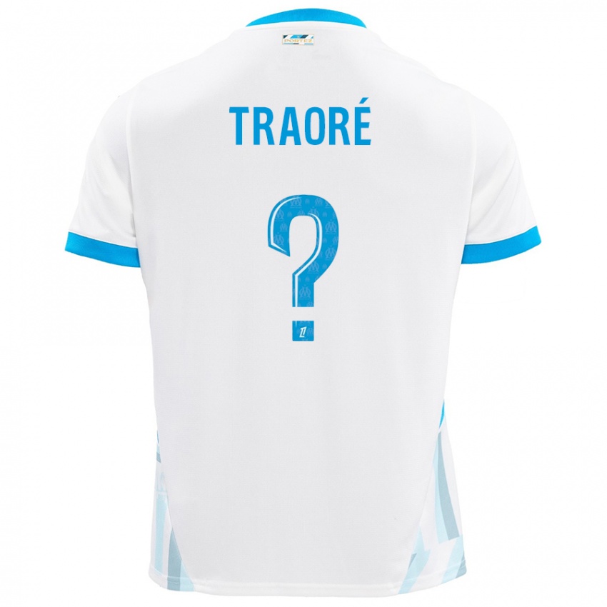 Niño Camiseta Soumaïla Traoré #0 Blanco Azul Cielo 1ª Equipación 2024/25 La Camisa