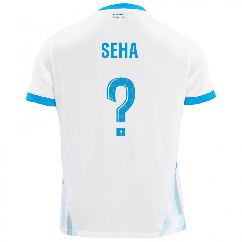 Niño Camiseta Sayha Seha #0 Blanco Azul Cielo 1ª Equipación 2024/25 La Camisa