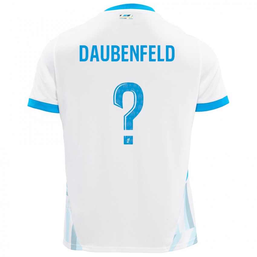 Niño Camiseta Lucas Daubenfeld #0 Blanco Azul Cielo 1ª Equipación 2024/25 La Camisa