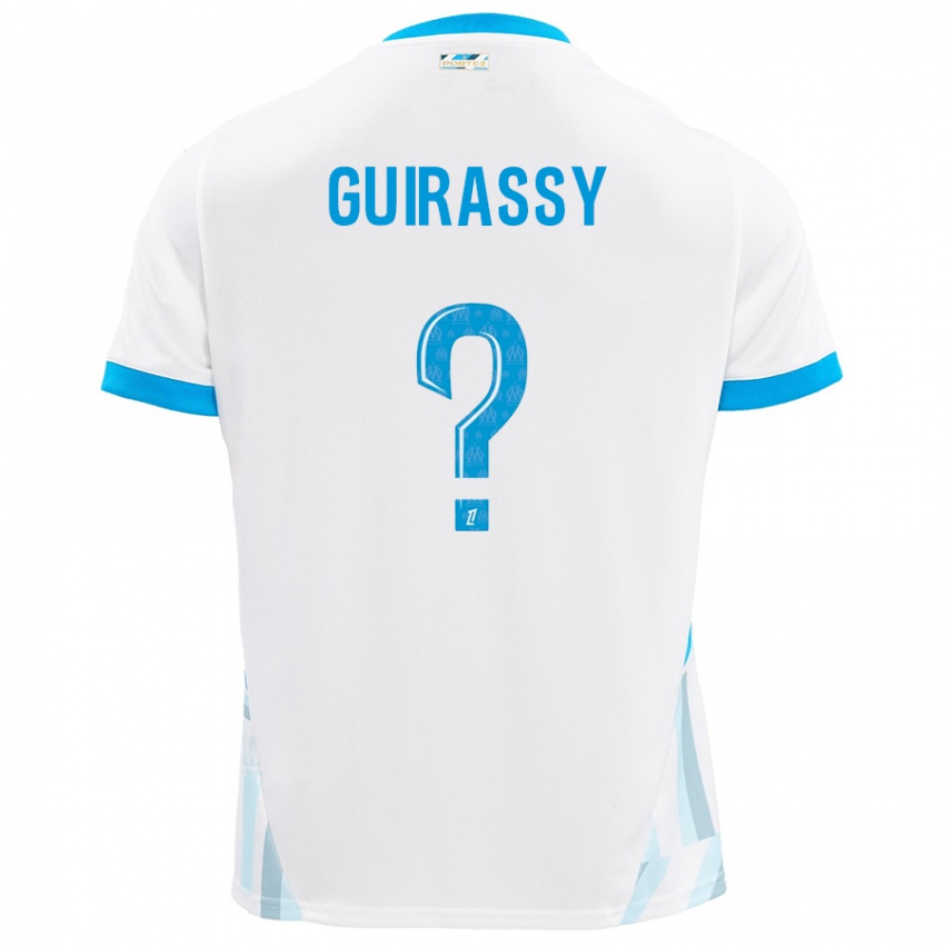 Niño Camiseta Moctar Guirassy #0 Blanco Azul Cielo 1ª Equipación 2024/25 La Camisa