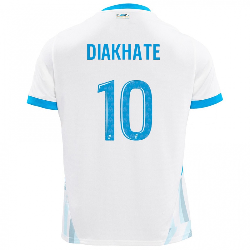 Niño Camiseta Ndeye Awa Diakhaté #10 Blanco Azul Cielo 1ª Equipación 2024/25 La Camisa