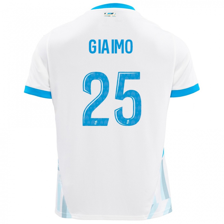 Niño Camiseta Carla Giaimo #25 Blanco Azul Cielo 1ª Equipación 2024/25 La Camisa