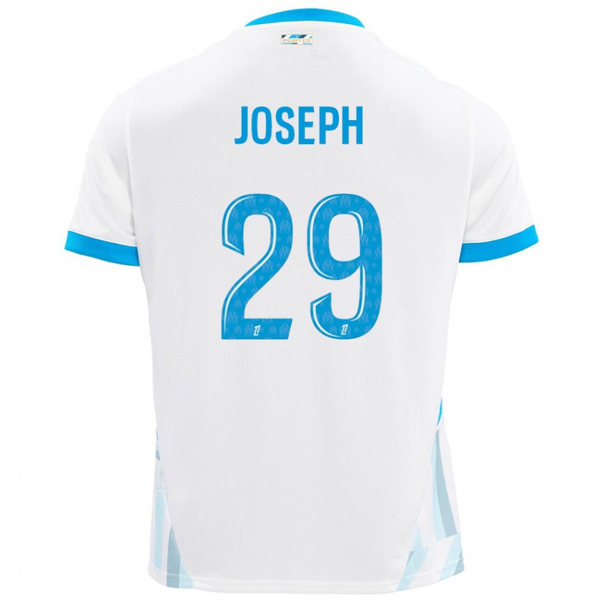 Niño Camiseta Darlina Joseph #29 Blanco Azul Cielo 1ª Equipación 2024/25 La Camisa