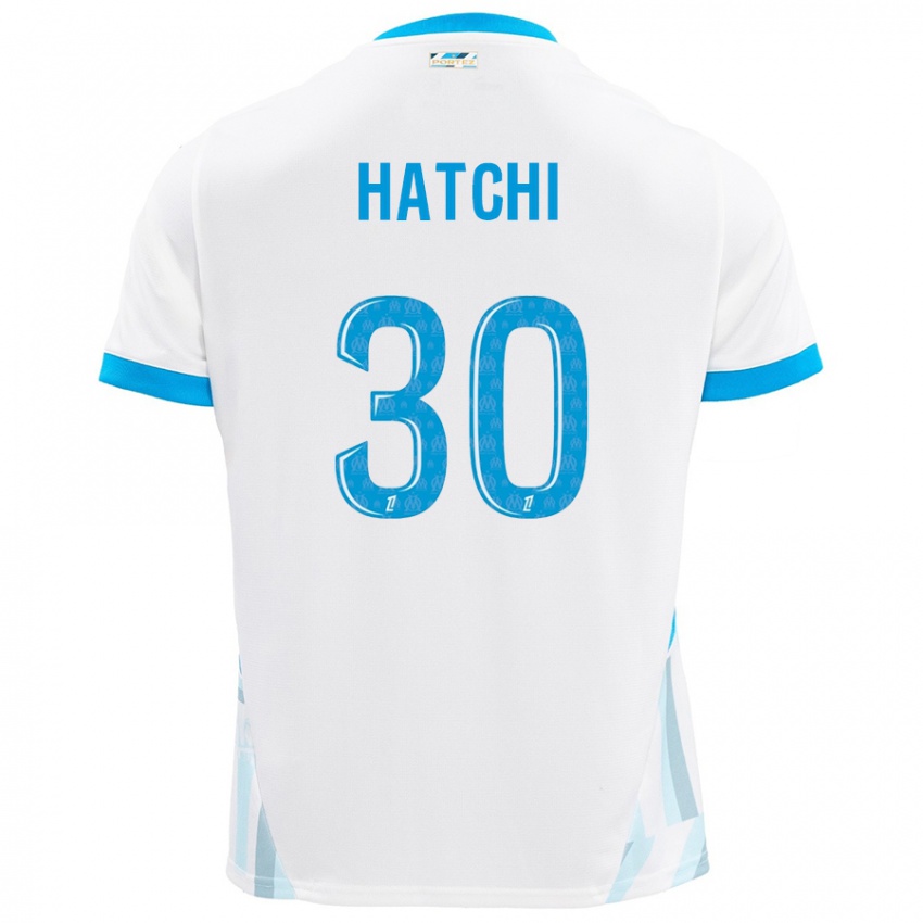 Niño Camiseta Anaïs Hatchi #30 Blanco Azul Cielo 1ª Equipación 2024/25 La Camisa