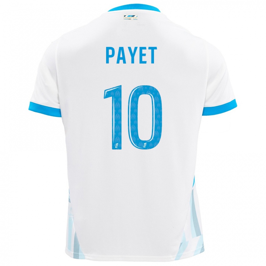 Niño Camiseta Dimitri Payet #10 Blanco Azul Cielo 1ª Equipación 2024/25 La Camisa