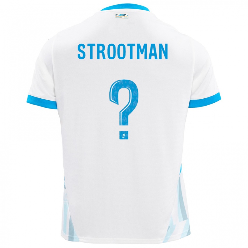 Niño Camiseta Kevin Strootman #0 Blanco Azul Cielo 1ª Equipación 2024/25 La Camisa