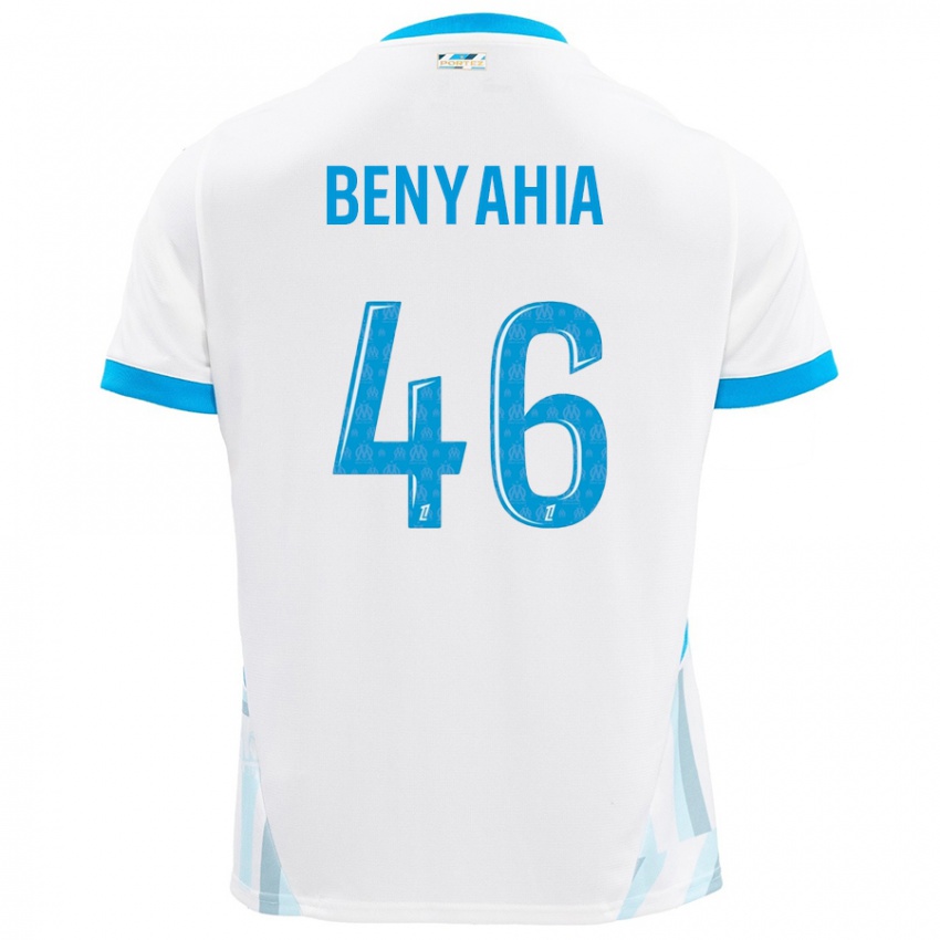 Niño Camiseta Aylan Benyahia-Tani #46 Blanco Azul Cielo 1ª Equipación 2024/25 La Camisa