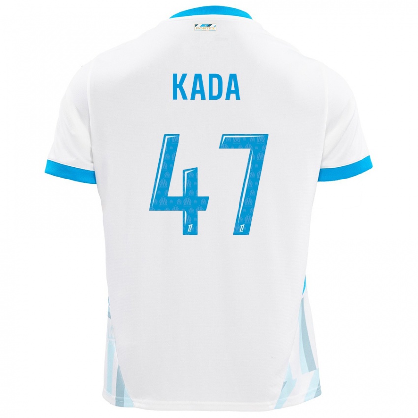 Niño Camiseta Joakim Kada #47 Blanco Azul Cielo 1ª Equipación 2024/25 La Camisa