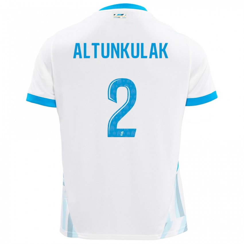 Niño Camiseta Selen Altunkulak #2 Blanco Azul Cielo 1ª Equipación 2024/25 La Camisa