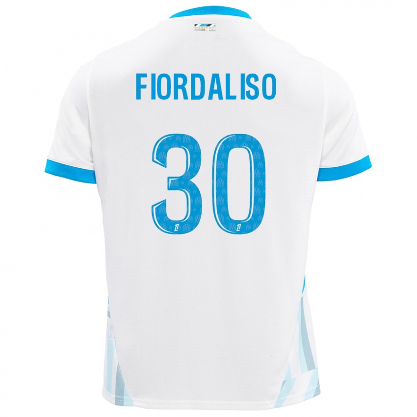 Niño Camiseta Thelma Fiordaliso #30 Blanco Azul Cielo 1ª Equipación 2024/25 La Camisa