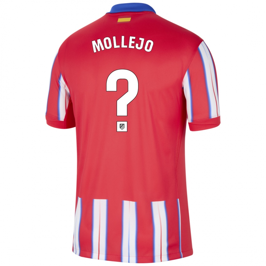 Niño Camiseta Victor Mollejo #0 Rojo Blanco Azul 1ª Equipación 2024/25 La Camisa