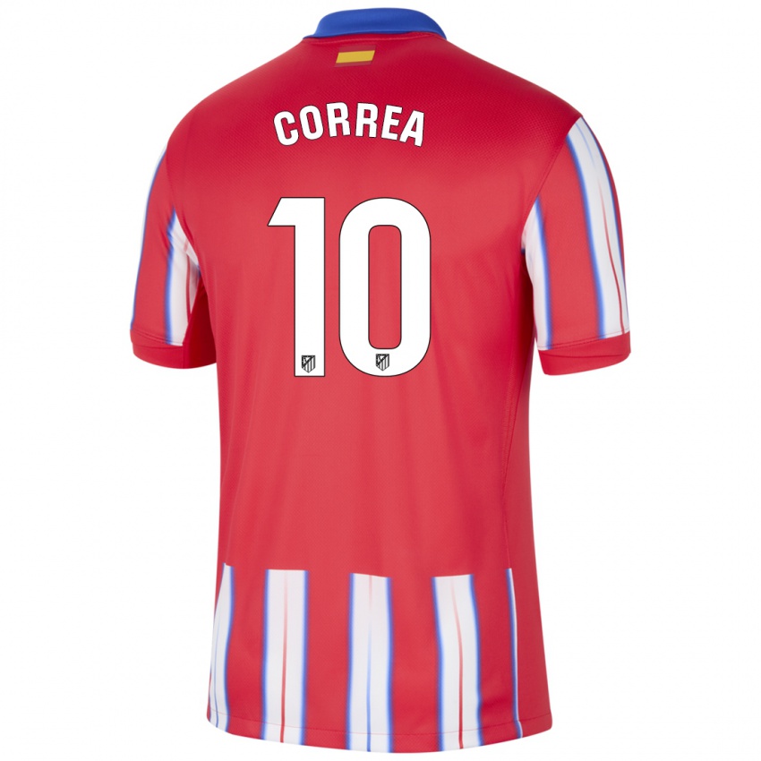 Niño Camiseta Angel Correa #10 Rojo Blanco Azul 1ª Equipación 2024/25 La Camisa