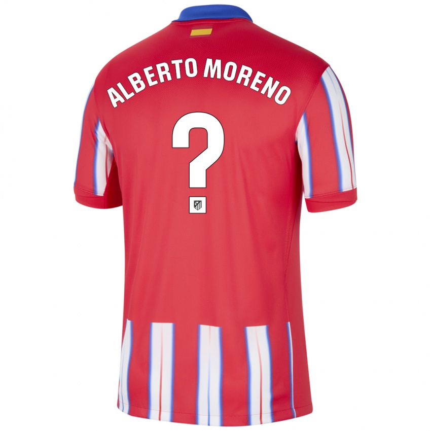 Niño Camiseta Alberto Moreno #0 Rojo Blanco Azul 1ª Equipación 2024/25 La Camisa