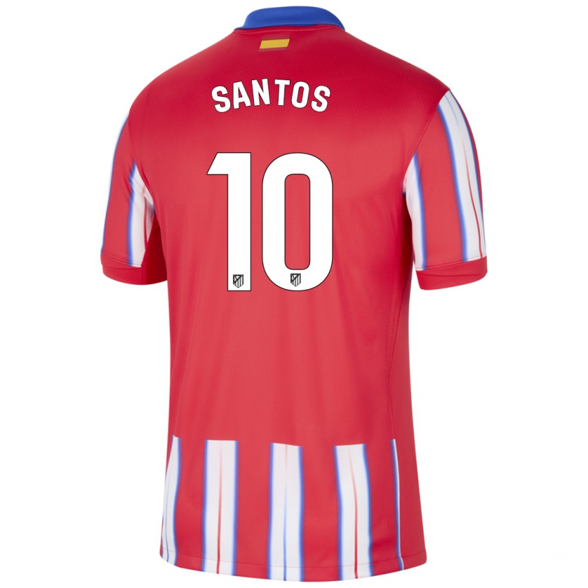 Niño Camiseta Leicy Santos #10 Rojo Blanco Azul 1ª Equipación 2024/25 La Camisa