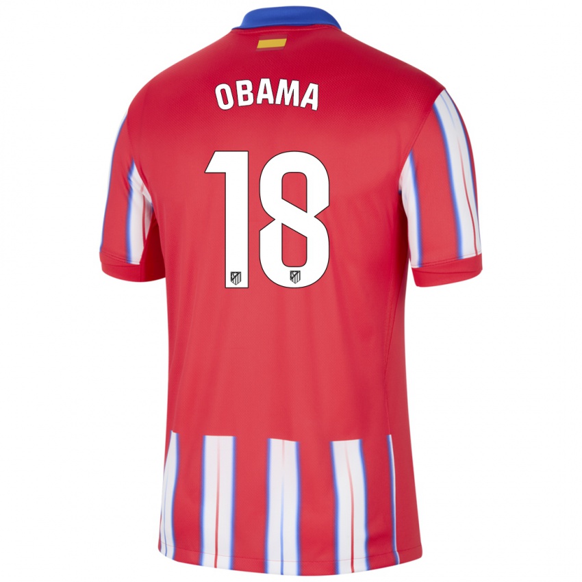 Niño Camiseta Salomon Obama #18 Rojo Blanco Azul 1ª Equipación 2024/25 La Camisa