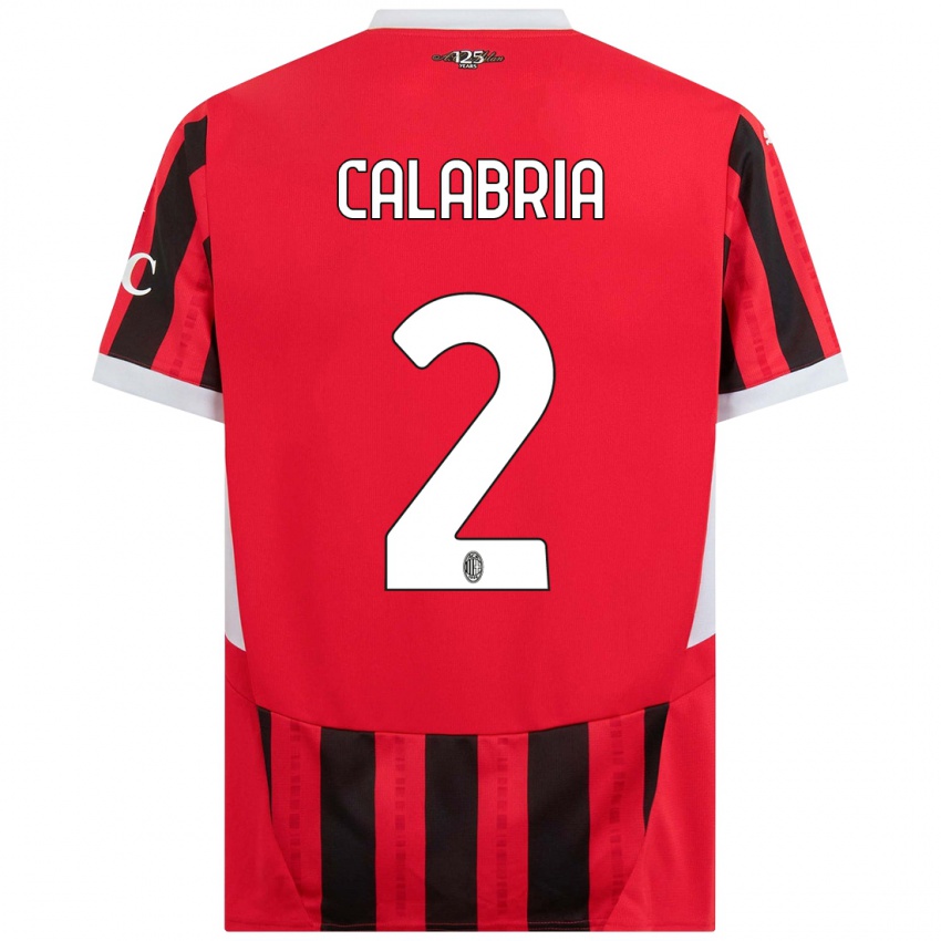 Niño Camiseta Davide Calabria #2 Rojo Negro 1ª Equipación 2024/25 La Camisa