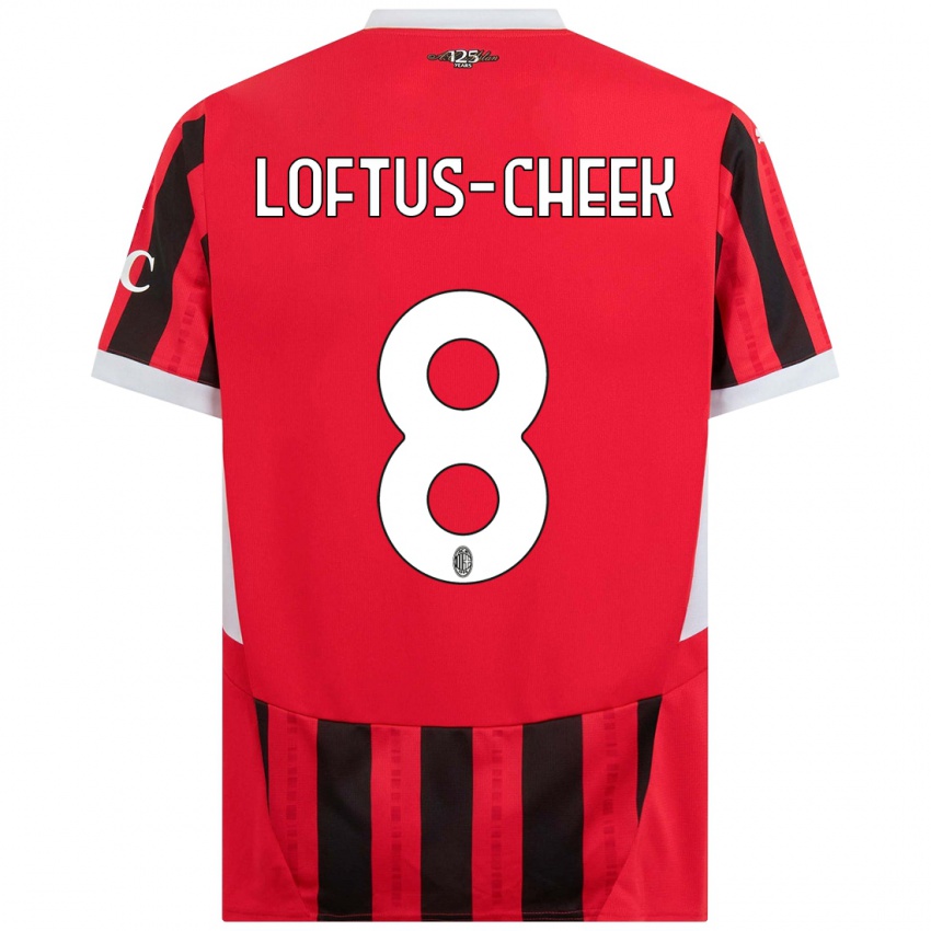 Niño Camiseta Ruben Loftus-Cheek #8 Rojo Negro 1ª Equipación 2024/25 La Camisa