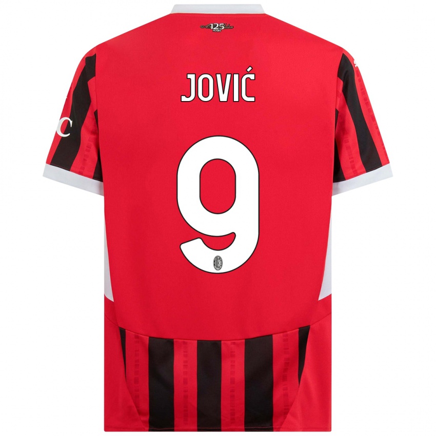 Niño Camiseta Luka Jovic #9 Rojo Negro 1ª Equipación 2024/25 La Camisa