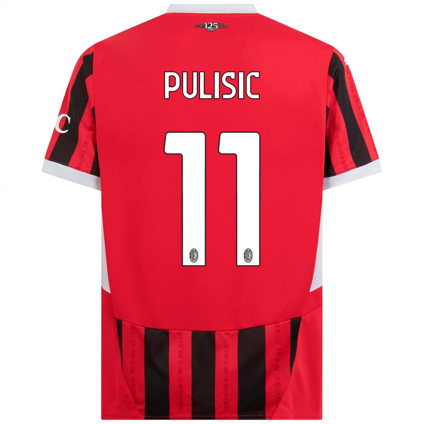 Niño Camiseta Christian Pulisic #11 Rojo Negro 1ª Equipación 2024/25 La Camisa