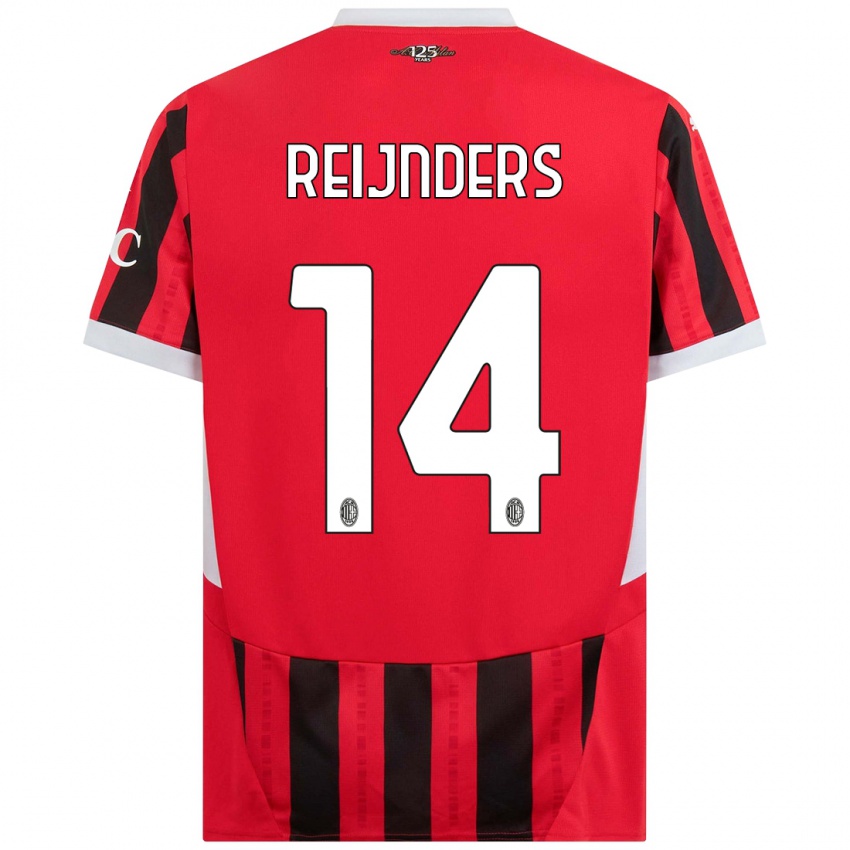 Niño Camiseta Tijjani Reijnders #14 Rojo Negro 1ª Equipación 2024/25 La Camisa