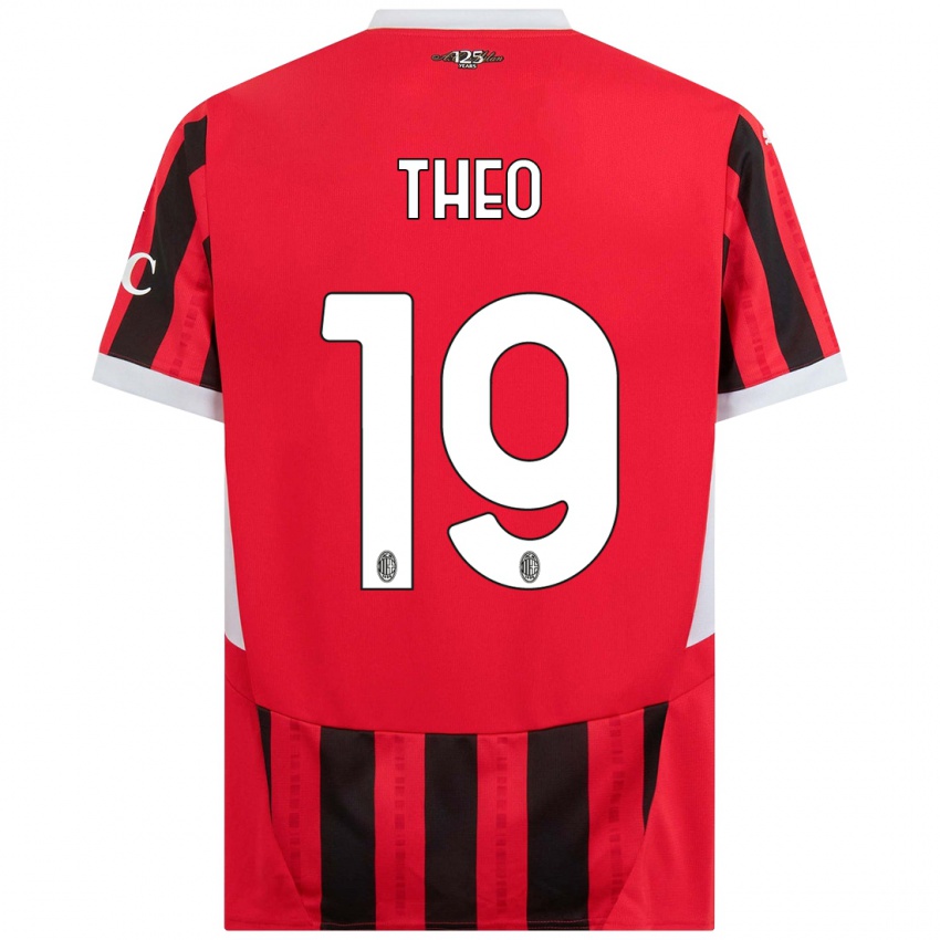 Niño Camiseta Theo Hernandez #19 Rojo Negro 1ª Equipación 2024/25 La Camisa