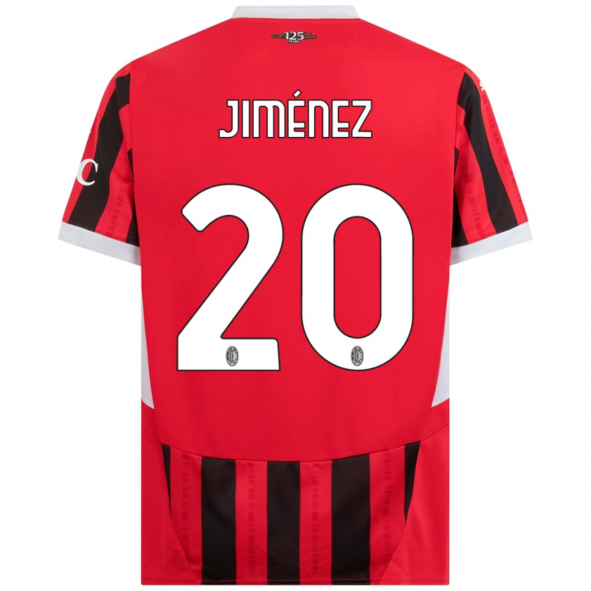 Niño Camiseta Álex Jiménez #20 Rojo Negro 1ª Equipación 2024/25 La Camisa