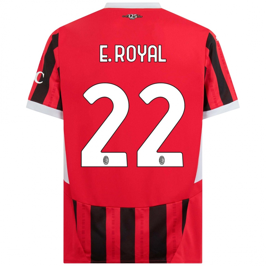 Niño Camiseta Emerson Royal #22 Rojo Negro 1ª Equipación 2024/25 La Camisa