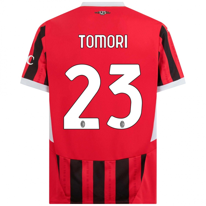 Niño Camiseta Fikayo Tomori #23 Rojo Negro 1ª Equipación 2024/25 La Camisa