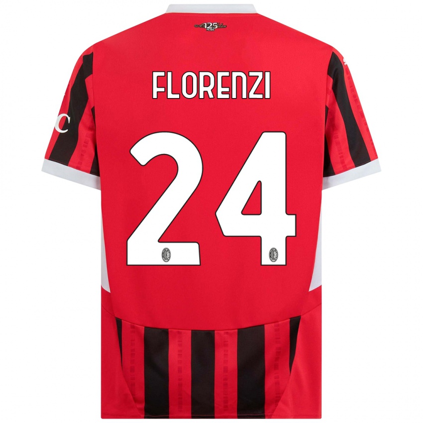 Niño Camiseta Alessandro Florenzi #24 Rojo Negro 1ª Equipación 2024/25 La Camisa