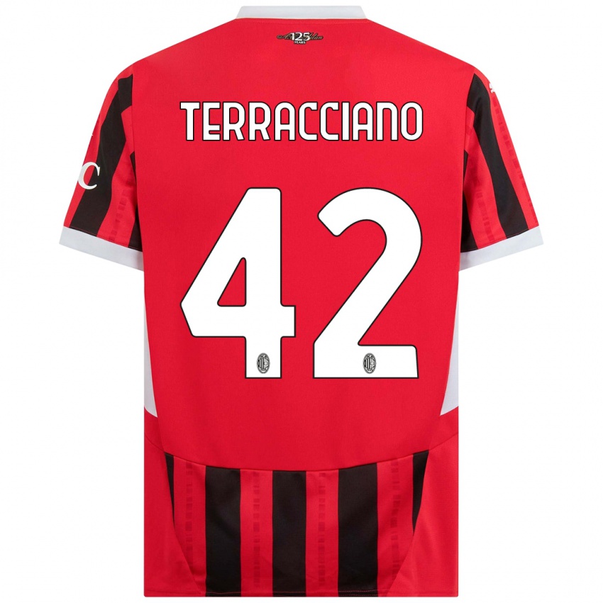 Niño Camiseta Filippo Terracciano #42 Rojo Negro 1ª Equipación 2024/25 La Camisa