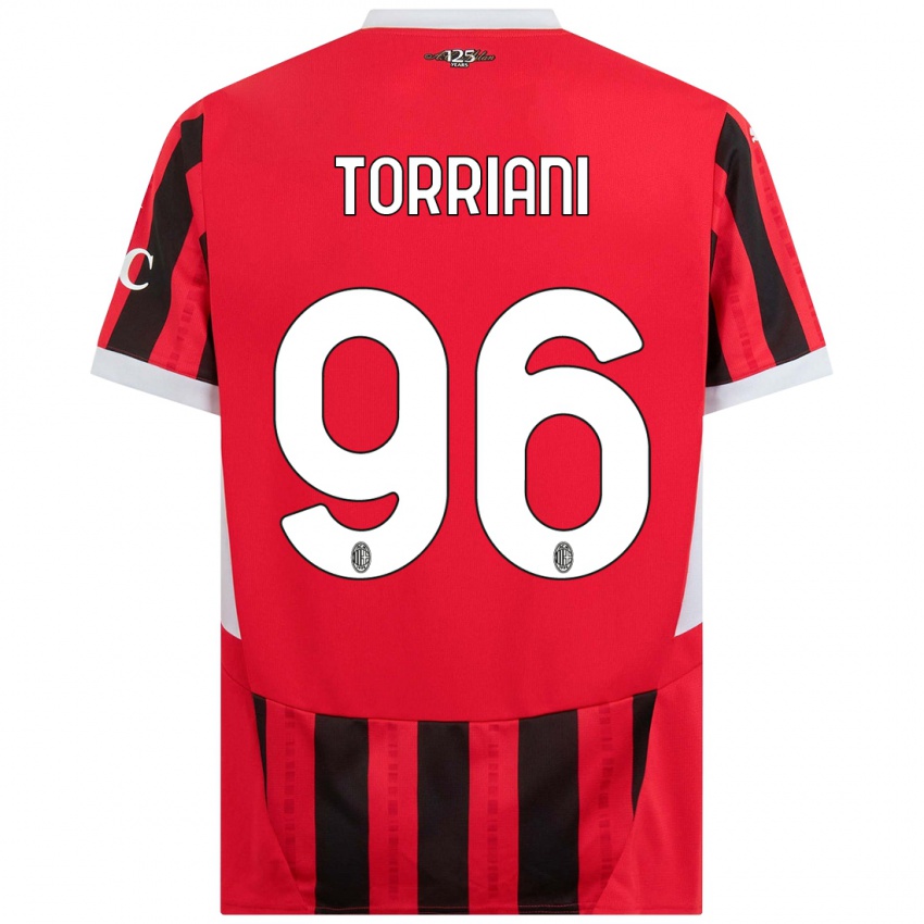 Niño Camiseta Lorenzo Torriani #96 Rojo Negro 1ª Equipación 2024/25 La Camisa